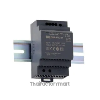 Mean Well DDR-60G-15, DIN Rail Type DC-DC Converter, 91%, 15V, 4A, 60W, Adjustable