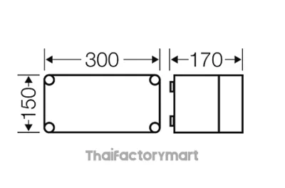 Mi 0101, ตู้พลาสติกไฟฟ้าฝาทึบ 150x300x170 mm IP 65 รูปที่ 2