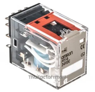 Relay, Standard type, Single, Plug-in terminal, 24 VDC 3 A (Resistive load), 220 VAC 3 A (Resistive load), Output 4PDT (3 A 24 V)