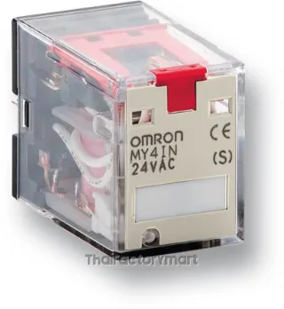 Relay, Single, Plug-in terminal, Latching lever, 24 VDC 3 A (Resistive load), 220 VAC 3 A (Resistive load), Output 4PDT (3 A 24 V)