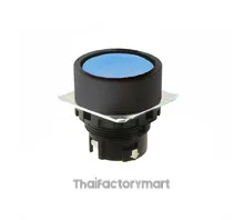 Pushbutton A22NZ 22 dia., bezel plastic, flat, momentary, cap color transparent blue, lighted