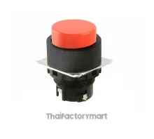 Pushbutton A22NZ 22 dia., bezel plastic, projected, momentary, cap color transparent red, lighted