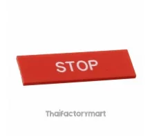 Pushbutton / Switch / Pilot Lamp, SW LEGEND PLATE STOP WH TEXT/RED