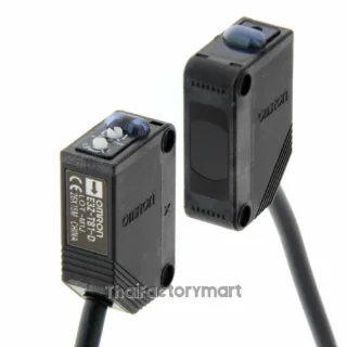 E3Z-T61 2M, Omron Through Beam (Emitter and Receiver) Photoelectric Sensor Maximum of 15 mm Detection Range NPN IP67 Block Style