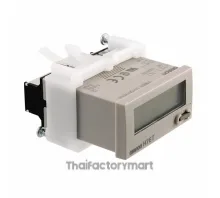 Time counter, 1/32DIN (48 x 24 mm), self-powered, LCD, 7-digit, 999h59m59s / 9999h59.9m, no-V input, grey case
