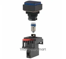PILOT LIGHT SQUARE BLUE 110VAC