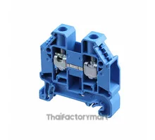 Feed-through DIN rail terminal block with screw connection for mounting on TS 35; nominal cross section 10 mm?; width 10 mm; color blue