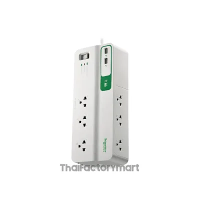 APC อุปกรณ์รางปลั๊กกันไฟกระชาก รุ่น PMS63U-TH Performance SurgeArrest 6 Outlet 3 Meter Cord with 5V, 2.4A 2 Port USB Charger 230V (เต้าเสียบ 6 ช่อง สายไฟยาว 3 เมตร USB 2 พอร์ต) รูปที่ 2