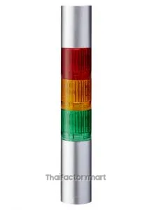 LR LED Pre-Configured Beacon Tower With Buzzer, 3 Light Elements, Green, Red, 24 V dc