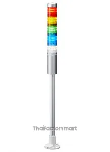 LR LED Pre-Configured Beacon Tower, 5 Light Elements, Amber, Blue, Green, Red, White, 24 V dc