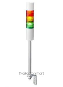 LR5-301LJBW-RYG50mm 3-tier, UL CE IP65 DC 12V, Pole Mount with L Bracket and Cable, Flashing/Buzzer, Off-white