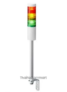 LR5-301LJNW-RYG50mm 3-tier, UL CE IP65 DC 12V, Pole Mount with L Bracket and Cable, No Flashing/Buzzer, Off-white