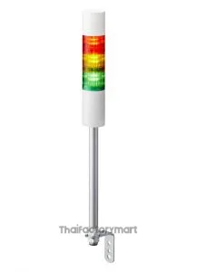 LR5-302LJBW-RYG, LED Tower Light Ø50mm, 24VDC, Flashing/Buzzer, Pole Mount/Cable, Off-White Body, IP65, UL CE