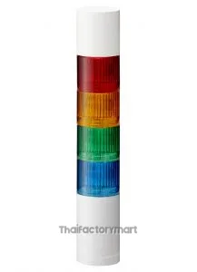 LR5-402WJBW-RYGB50mm 4-tier, UL CE IP65 DC 24V, Direct Mount with Cable, Flashing/Buzzer, Off-white