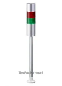 LR LED Pre-Configured Beacon Tower With Buzzer, 2 Light Elements, Red/Green, 24 V dc