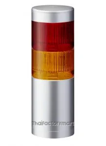 LR LED Pre-Configured Beacon Tower, 2 Light Elements, Red/Yellow, 24 V dc