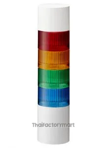 LR7-402WJBW-RYGB70mm 4-tier, UL CE IP65 DC 24V, Direct Mount with Cable, Flashing/Buzzer, Off-white