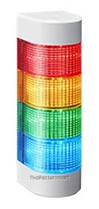 WME-402D-RYGB80mm profile 4-Tier wall mount LED signal tower, DC24V, continuous only, ivory body. LED mod: red, amber, green, blue