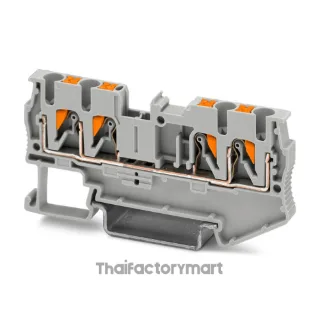 Phoenix Contact PT 2,5-QUATTRO Feed-through terminal block (3209578), 2.5 mm², 24 A, 800 V, Push-in connection, Gray