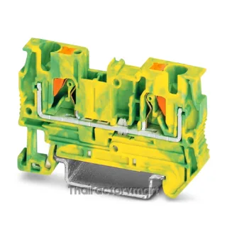 Phoenix Contact PT 4-PE Protective conductor terminal block (3211766), 4 mm², Push-in connection, Green-Yellow