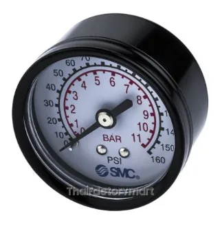 SMC 5K4-10 Analogue Positive Pressure Gauge Back Entry 10bar, Connection Size R 1/4