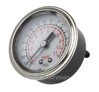 SMC 5K8-10P Analogue Positive Pressure Gauge Back Entry 10bar, Connection Size R 1/8