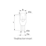 TLUG Y6-5S Bare Spade Terminal (Y Type), 6 mm² Wire, Screw Ø5.3 mm, ETP-Copper Tin Plated photo 2