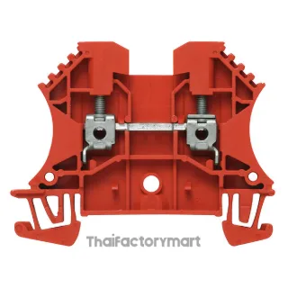 Feed-through terminal block, Screw connection, red, 2.5 mm², 24 A, 800 V, Number of connections: 2