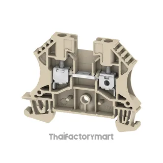 Feed-through terminal block, Screw connection, dark beige, 4 mm², 32 A, 800 V, Number of connections: 2