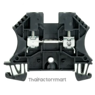 Feed-through terminal block, Screw connection, black, 4 mm², 32 A, 800 V, Number of connections: 2