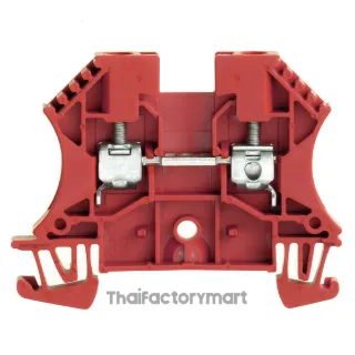 Feed-through terminal block, Screw connection, red, 4 mm², 32 A, 800 V, Number of connections: 2