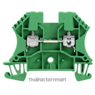 Feed-through terminal block, Screw connection, green, 4 mm², 32 A, 800 V, Number of connections: 2