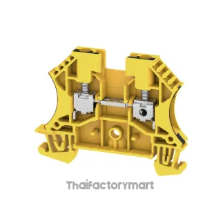 Feed-through terminal block, Screw connection, black/yellow, 4 mm², 32 A, 800 V, Number of connections: 2