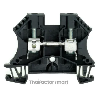 Feed-through terminal block, Screw connection, black, 6 mm², 41 A, 800 V, Number of connections: 2