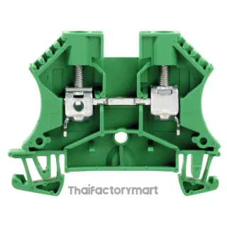 Feed-through terminal block, Screw connection, green, 6 mm², 41 A, 800 V, Number of connections: 2