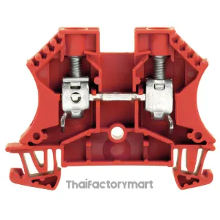 Feed-through terminal block, Screw connection, red, 10 mm², 57 A, 1000 V, Number of connections: 2