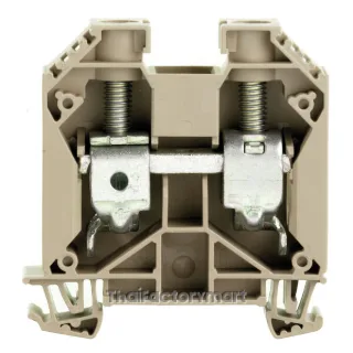 Feed-through terminal block, Screw connection, dark beige, 35 mm², 125 A, 1000 V, Number of connections: 2