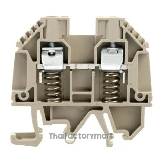 Feed-through terminal block, Screw connection, dark beige, 6 mm², 41 A, 690 V, Number of connections: 2