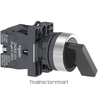Complete selector switch, Easy Harmony XA2, plastic, black, 22mm, long handle, 3 positions, stay put, 2NO