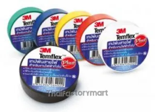 เทปพันสายไฟ Temflex Plus ขนาด 3/4 นิ้ว x 10 เมตร สีเหลือง - TEMFLEX PLUS TAPE 3/4 IN X 10 M YELLOW