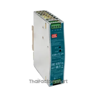 Mean Well EDR-75-12, DIN Rail Power Supply, 86%, 12V, 6.3A, 75W, Adjustable