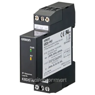 Monitoring relay 17.5mm wide, simultanious monitoring of phase sequence and loss in 3phase 3wire systems, One SPDT