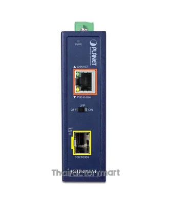 Planet IGTP-815AT Industrial Compact 100/1000BASE-X to 10/100/1000BASE-T 802.3at PoE+ Media Converter photo 2