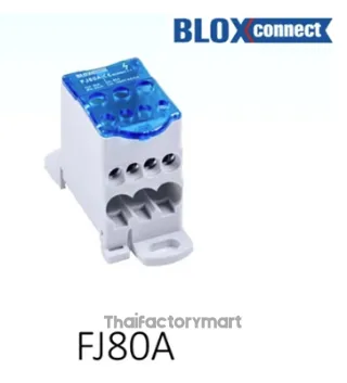 BLOXCONNECT FJ80A Single Pole Distribution Block, 80 A