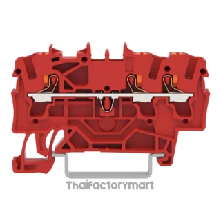 Wago Terminal block; with push-button; 2.5 mm² red