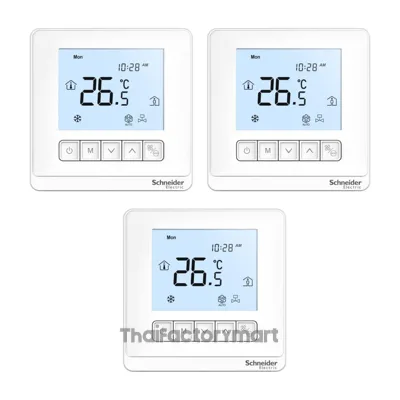 Thermostat, Spacelogic, fan coil on/off, standalone, LCD 5 Button, 2P, 3 fan, 240V, white รูปที่ 3