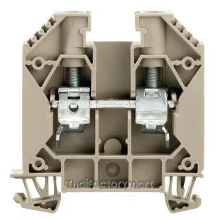 Feed-through terminal block, Screw connection, dark beige, 16 mm², 76 A, 1000 V, Number of connections: 2