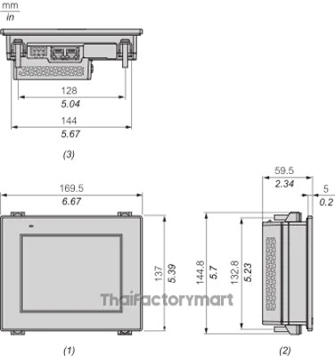touch panel screen, Proface GP6000, 5.7 inch, VGA, All in one, Analog single, 2xCOM, 2xETH, USB A, USB micro B, SD, DC รูปที่ 2