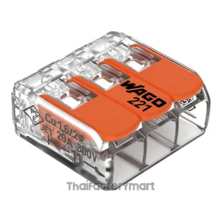 COMPACT Splicing Connector; for all conductor types; max. 4 mm²; 3-conductor; with levers; transparent housing; Surrounding air temperature: max 85°C (T85); 4,00 mm²; transparent