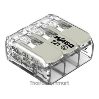 COMPACT Splicing Connector; for all conductor types; for Ex e applications; max. 4 mm²; 3-conductor; with levers; transparent housing; Operating temperature (max.): 105 °C; 4,00 mm²; transparent